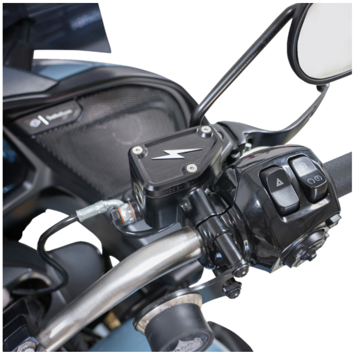 Thrashin Supply Co. Master Cylinder Cover – Front Brake – Black/Twice-Cut – for Harley-Davidson Touring (2024–2025) - view 3