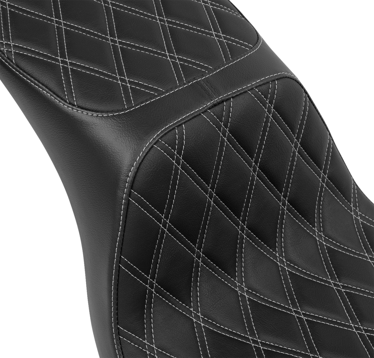 Drag Specialties Predator 2-Up Seat – Vinyl – Double Diamond – Silver Stitching – FLSB/FXLRS '18-'24 – view 4