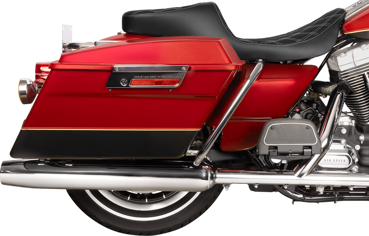 Drag Specialties Predator 2-Up Seat – Vinyl – Double Diamond – Silver Stitching- w/o Backrest – FL '97-'07 – view 4