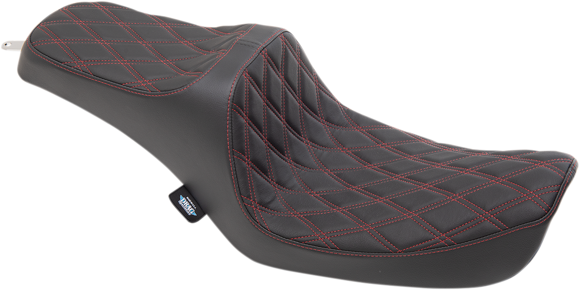 Drag Specialties Predator III Seat – Double Diamond – Red Stitching – FXD '96-'03