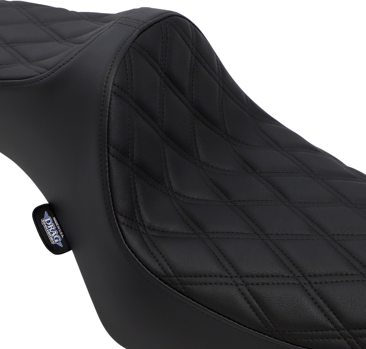 Drag Specialties Predator III Seat – Double Diamond – Black Stitching – XL '82-'03 – view 2