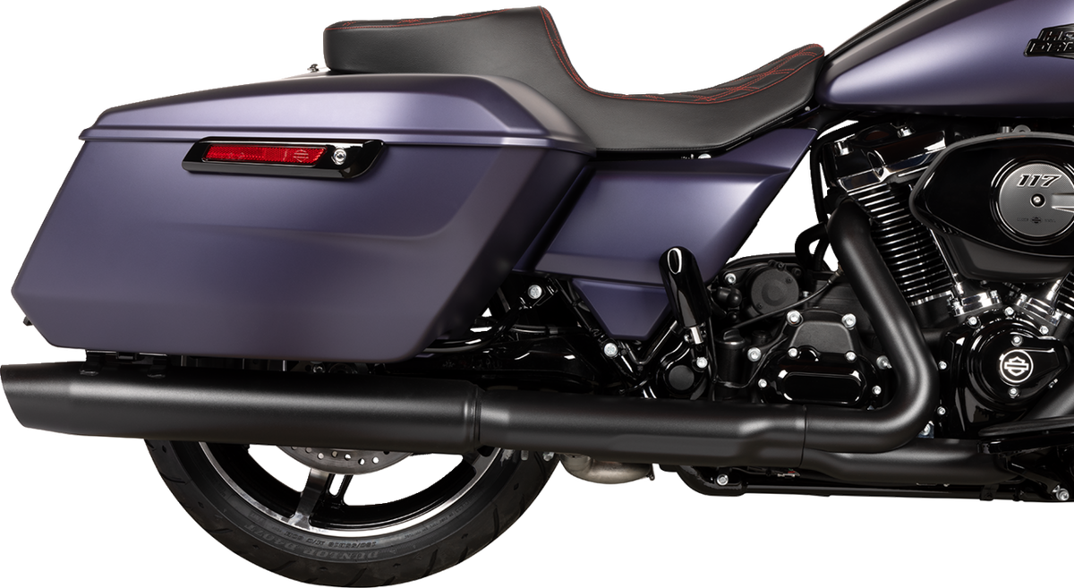 Drag Specialties Predator 2-Up Seat – Vinyl – Double Diamond Red Stitch – w/o Backrest – FLT/FLH '23-'24 – view 4