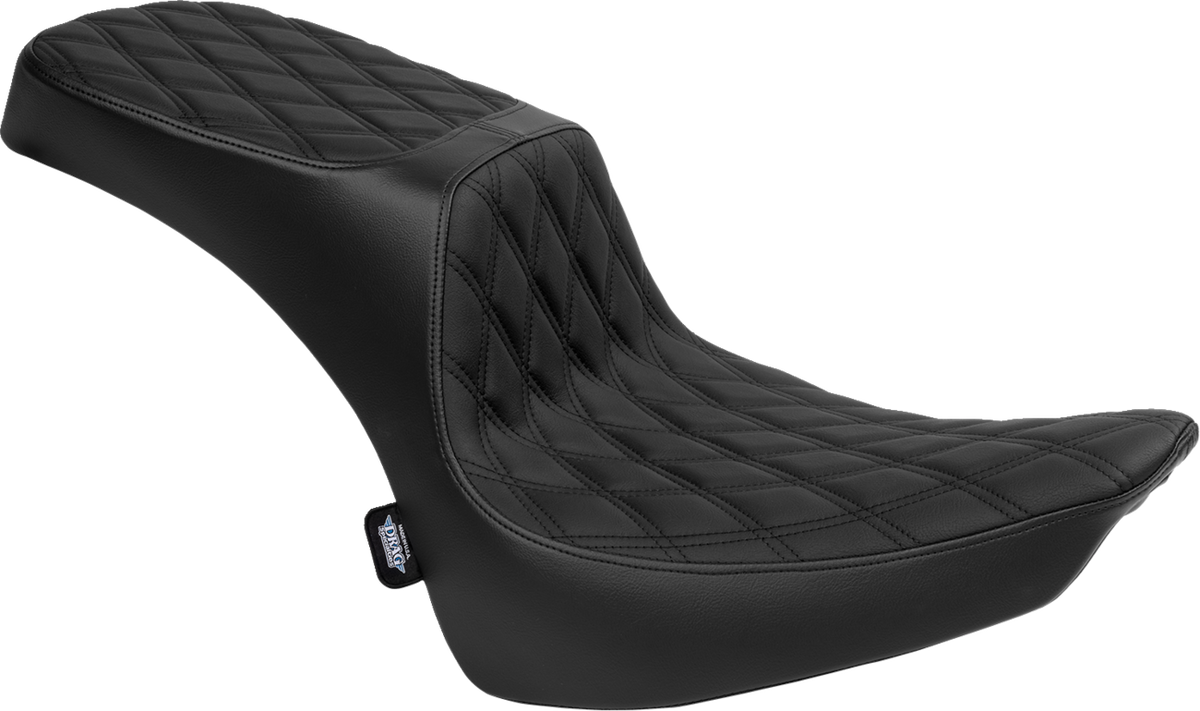 Drag Specialties Performance Predator 2-Up Seat – Vinyl – Double Diamond – Black Thread – FL '00-'17 – view 4