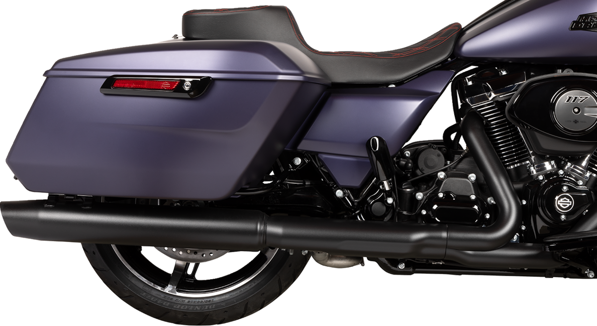 Drag Specialties Performance Predator 2-Up Seat – Extended Reach – Vinyl – Red Double Diamond Stitch – view 4