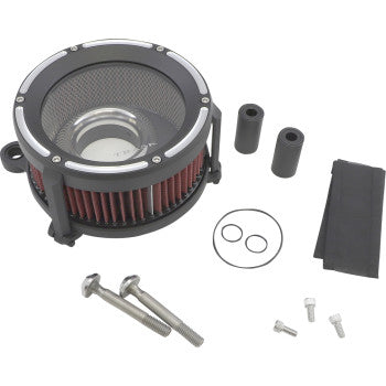 Trask Assault Charge Air Cleaner Kit – Reverse Cut / Black (Billet Aluminum) - view 2
