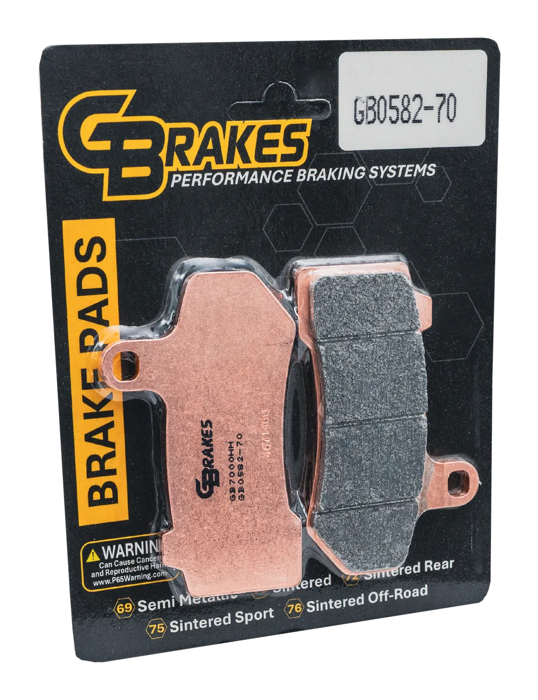 GBrakes® HH Sintered Compound Brake Pads - GB0582-70