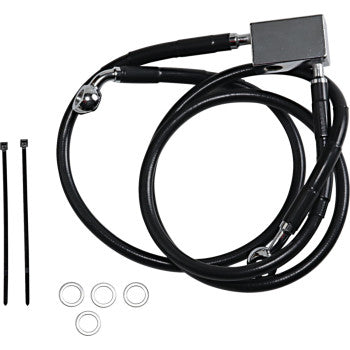New - Extended Length Black Vinyl Brake Line Kit Brake Line - Rear - Black - +3" - Softail '00-'03