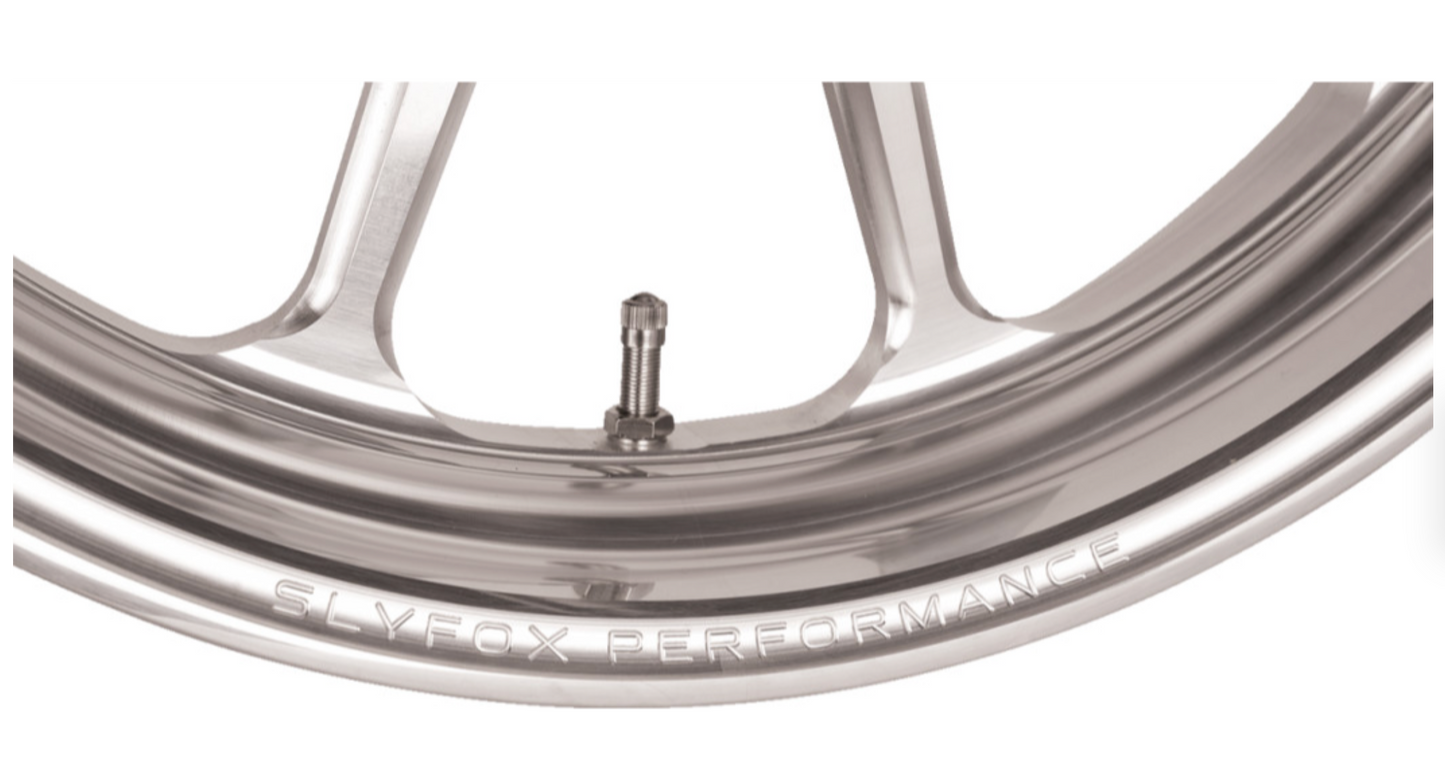 SlyFox Track Pro Front Wheel – 17x3.5 Silver RAW – Dual Disc, No ABS