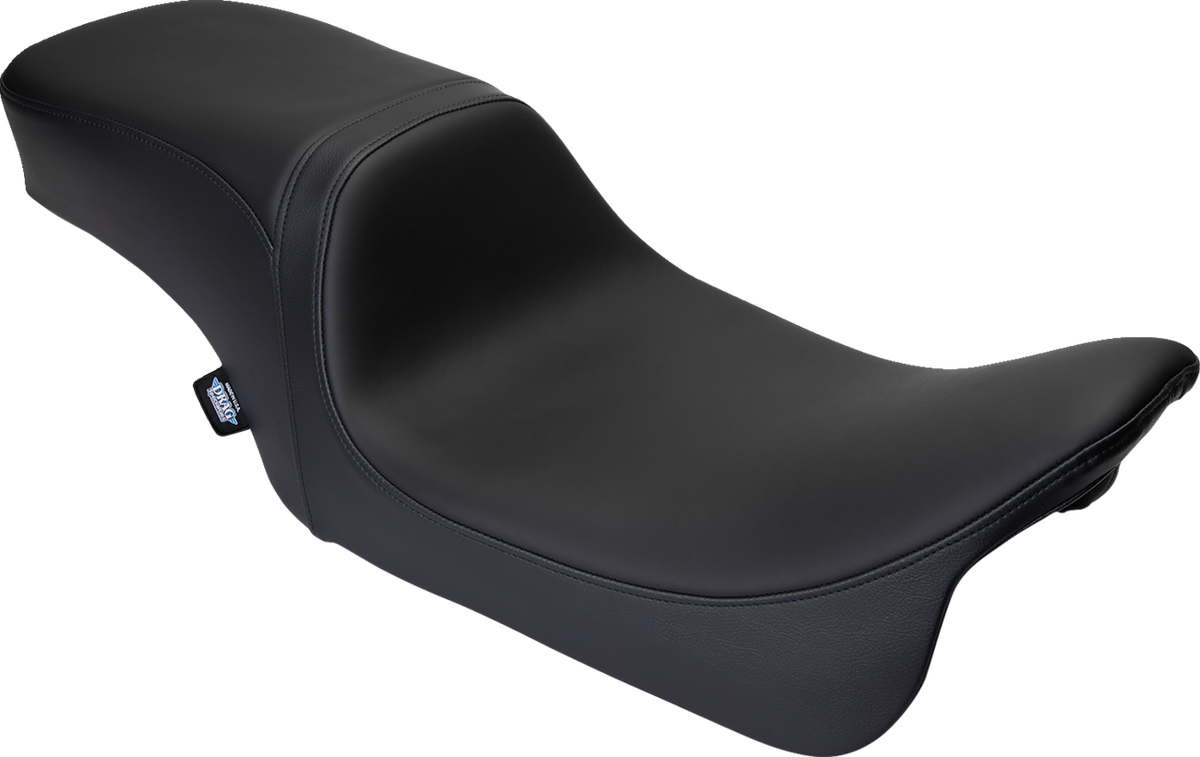 Drag Specialties Predator 2-Up Seat – Solar Leather – Black – Smooth – w/o Backrest – FL '08-'23