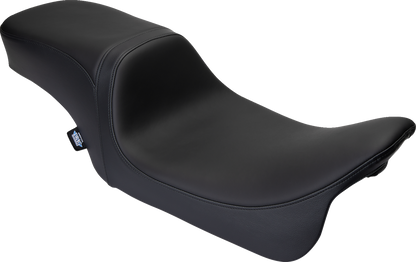 Drag Specialties Predator 2-Up Seat – Solar Leather – Black – Smooth – w/o Backrest – FL '08-'23