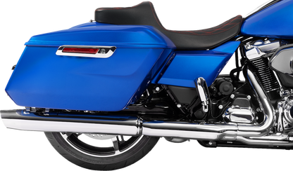 Drag Specialties Extended Reach Predator III Seat – Double Diamond – Red Stitching – Vinyl – FLH/FLT '23-'24 – view 4