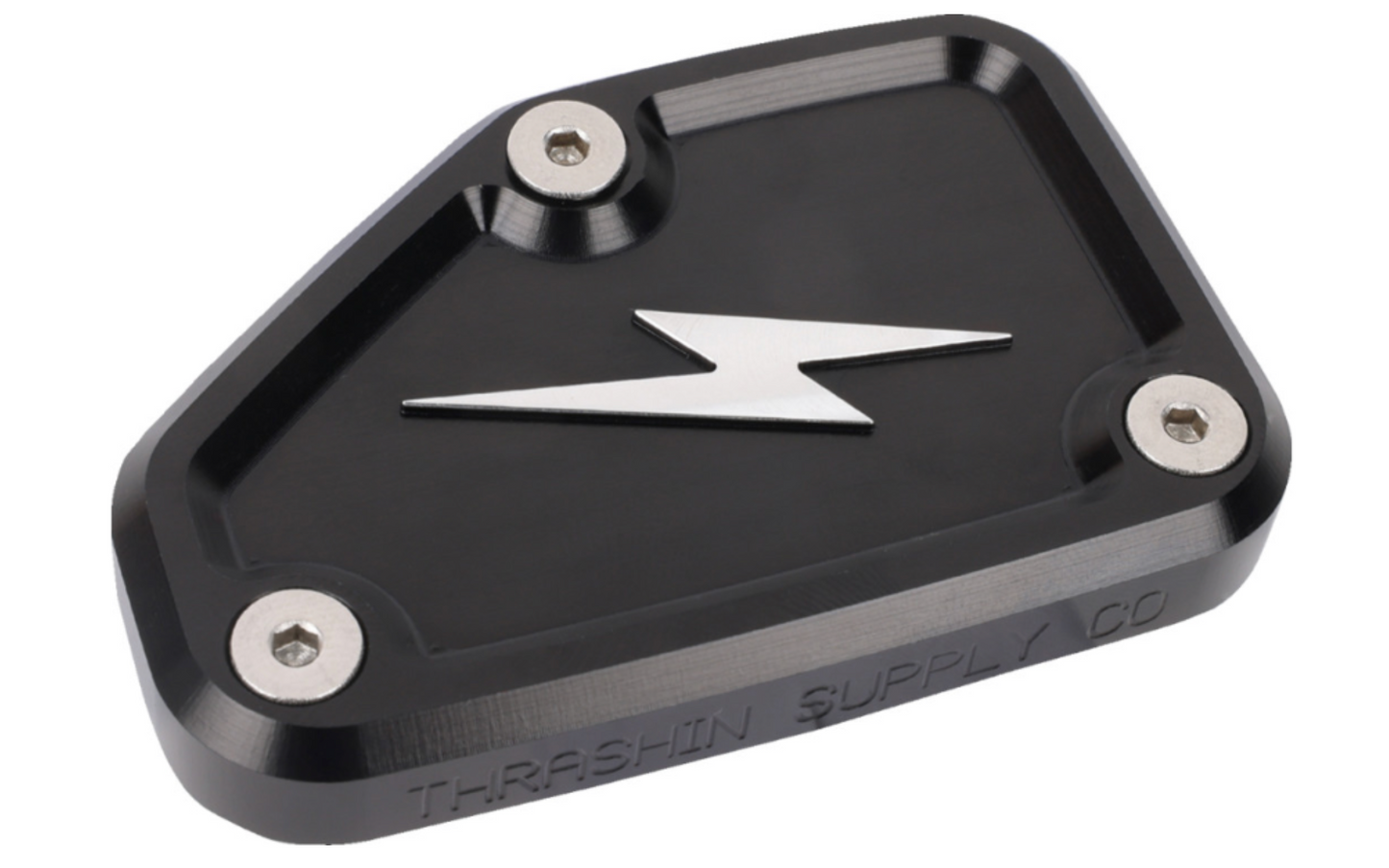 Thrashin Supply Co. Master Cylinder Cover – Front Brake – Black/Twice-Cut – for Harley-Davidson Touring (2024–2025)