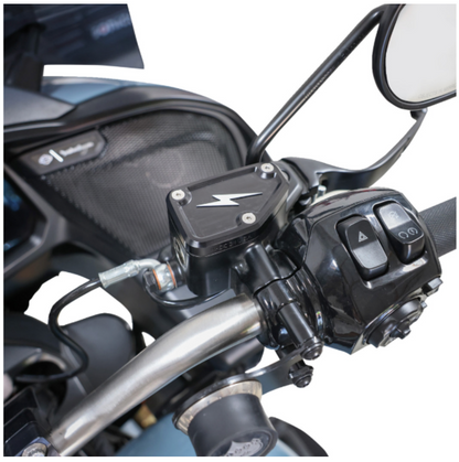 Thrashin Supply Co. Master Cylinder Cover – Front Brake – Black/Twice-Cut – for Harley-Davidson Touring (2024–2025)
