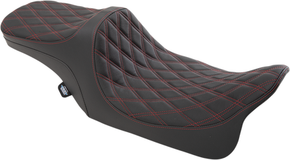 Drag Specialties Predator III 2-Up Seat – Double Diamond – Red Thread – FL '99-'07