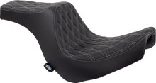 Drag Specialties Predator III 2-Up Seat – Vinyl – Double Diamond – Silver Stitching – FL/FX '18-'24