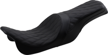 Drag Specialties Forward Positioned Predator 2-Up Seat – Double Diamond – Black Stitching – FL '08-'23