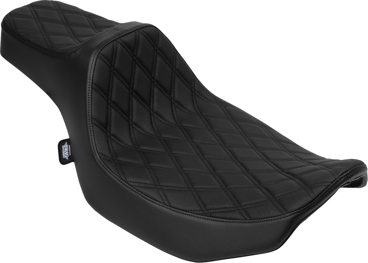 Drag Specialties Extended Reach Predator III Seat – Vinyl – Black Double Diamond Stitch – FLH/FLT '23-'25