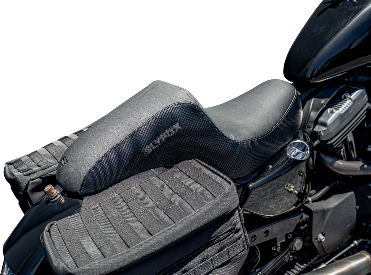 Slyfox Drifter Seat – Black Logo – Black Vinyl w/ Slipstop – Carbon Fiber – XL '04-'22 – view 5