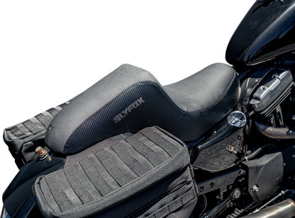 Slyfox Drifter Seat – Black Logo – Black Vinyl w/ Slipstop – Carbon Fiber – XL '04-'22 – view 5