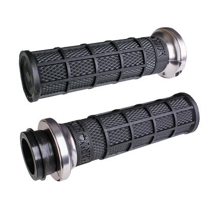 Harley-Davidson 2008-2023 TBw : Kit de poignées Hart-Luck Signature Full-Waffle Lock-On pour V-Twin