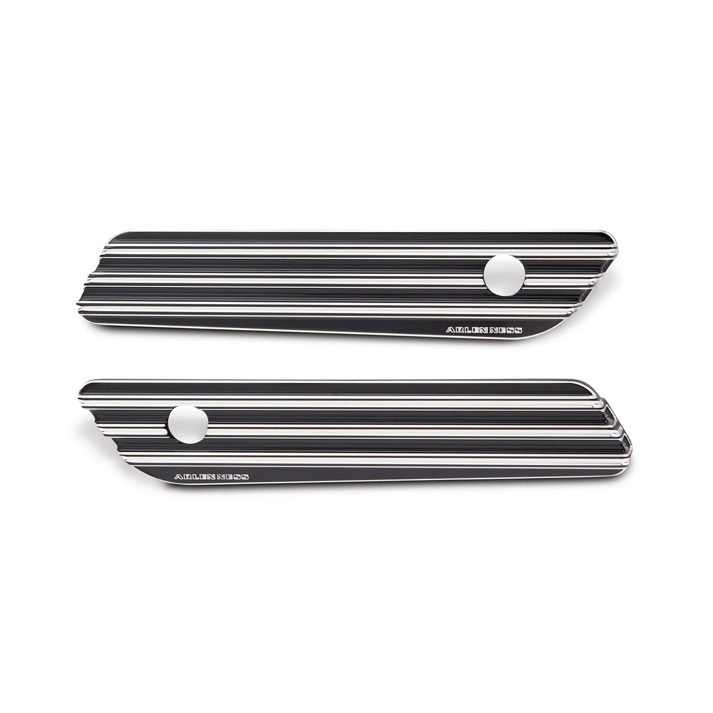 Arlen Ness 10-Gauge Saddlebag Hinge Covers – Black & Machined (2014–2024 Harley-Davidson® Touring)