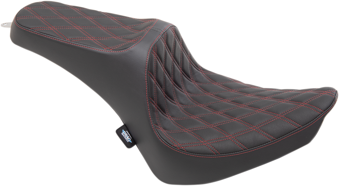 Drag Specialties Predator III Seat – Double Diamond – Red Stitching – FX/FL '00-'17