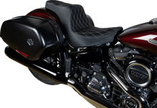 Drag Specialties Predator III 2-Up Seat – Vinyl – Double Diamond – Silver Stitching – FL/FX '18-'24 – view 2