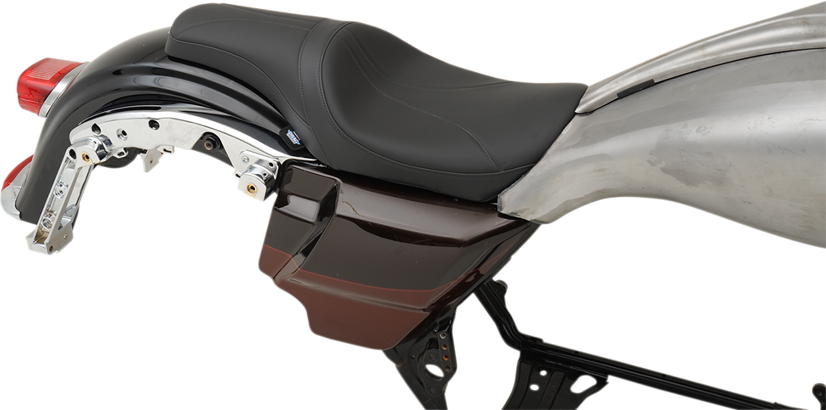 Drag Specialties Predator Seat – Mild Stitched – Yaffe Gas Tank – FL '08-'23 – view 2