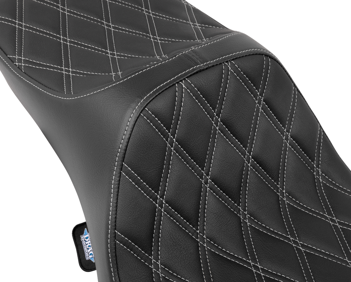 Drag Specialties Predator III Seat – Extended Reach – Double Diamnd – Silver Stitching – FLH/FLT '08-'24 – view 4