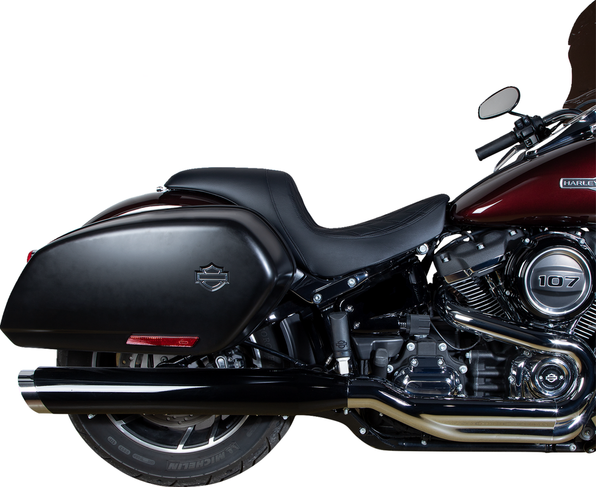 Drag Specialties Predator Seat – Double Diamond w/ Black Sitching – Vinyl – FLSB/FXLR '18-'23 – view 3