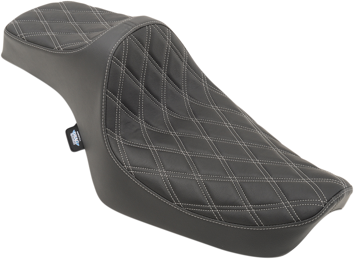 Drag Specialties Predator III Seat – Double Diamond – Silver Stitching – XL '82-'03