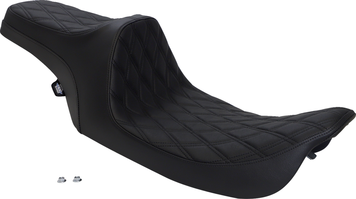 Drag Specialties Predator III Seat – Double Diamond – Black Stitched – FLHR/FLHX '99-'07 – view 2