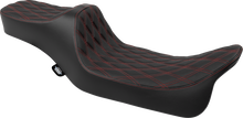 Drag Specialties Predator III Seat – Extended Reach – Double Diamnd – Red Stitching – FLH/FLT '08-'24