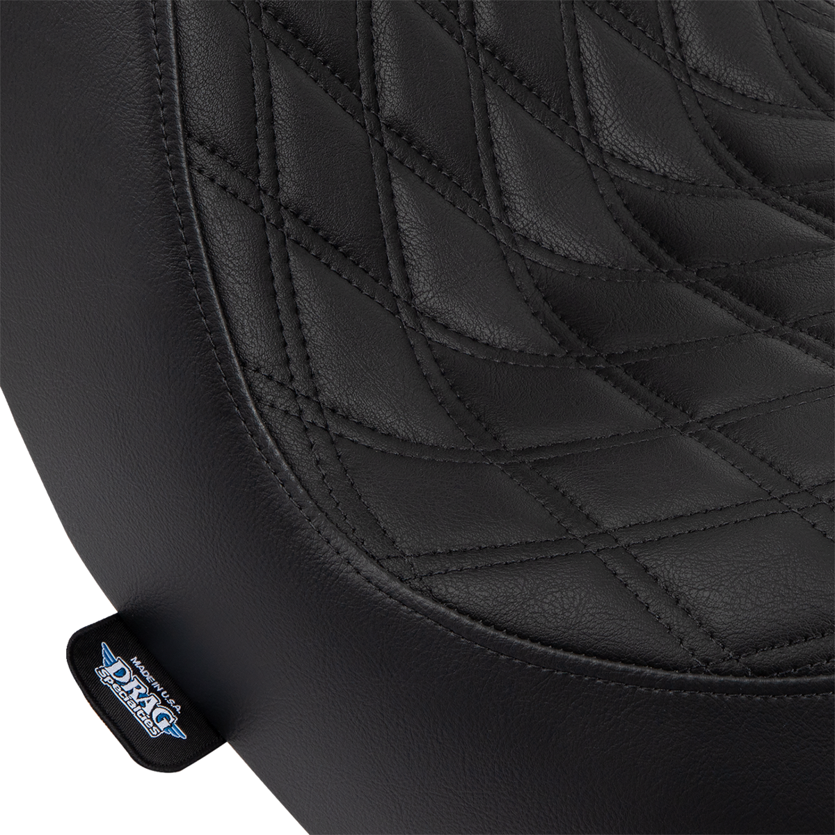 Drag Specialties Predator III 2-Up Seat – Vinyl – Double Diamond – Black Stitching – FL/FX '18-'24 – view 8