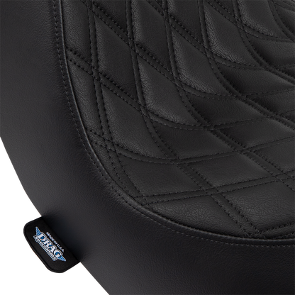 Drag Specialties Predator III 2-Up Seat – Vinyl – Double Diamond – Black Stitching – FL/FX '18-'24 – view 8