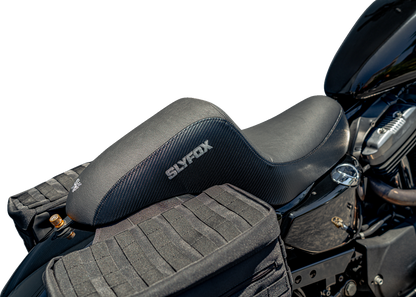 Slyfox Drifter Seat – Gray Logo – Black Vinyl w/ Slipstop – Carbon Fiber – XL '04-'22 – view 3