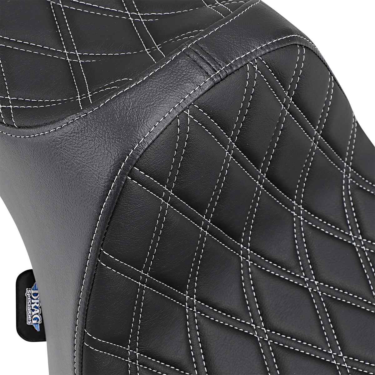 Drag Specialties Predator III Seat – Double Diamond – Silver Stitching – XL '04-'22 – view 2