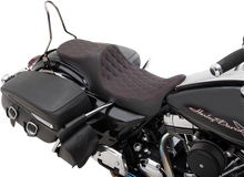 Drag Specialties Predator III 2-Up Seat – Double Diamond – Red Thread – FL '08-'23