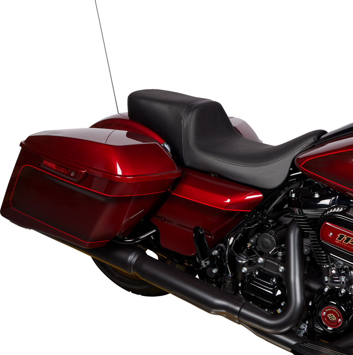 Drag Specialties Predator 2-Up Seat – Vinyl – Black – Smooth – w/o Backrest – FLH/FLT '08-'24 – view 3