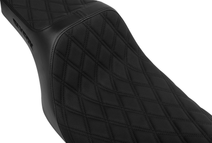 Slyfox High Noon Seat – Double Diamond – Black Logo – Black Stitch – FLH/FLT '08-'25