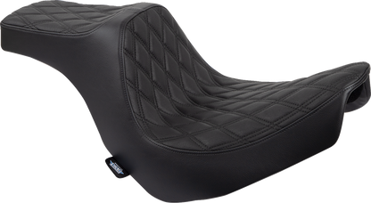 Drag Specialties Predator III 2-Up Seat – Vinyl – Double Diamond – Black Stitching – FL/FX '18-'24