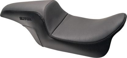 Slyfox Drifter Seat – Black Logo – Smooth Vinyl – Carbon Fiber – FL '08-'23