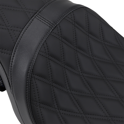 Drag Specialties Predator 2-Up Seat – Double Diamond – Black Stitching – FL '08-'23 – view 2