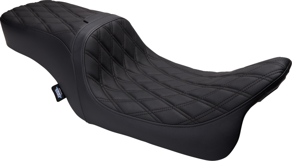 Drag Specialties Predator 2-Up Seat – Vinyl – Double Diamond – w/o Backrest – FLH/FLTR '08-'23
