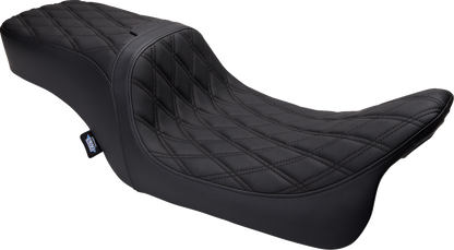 Drag Specialties Predator 2-Up Seat – Vinyl – Double Diamond – w/o Backrest – FLH/FLTR '08-'23