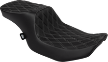 Drag Specialties Predator 2-Up Seat – Vinyl – Double Diamond Silver Stitch – w/o Backrest – FLTR/FLHX '23-'24