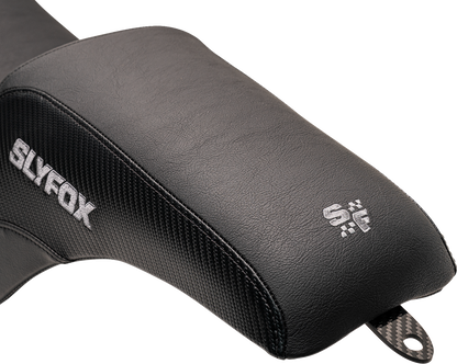 Slyfox Lowrider Drifter Seat – Gray Logo – Smooth Vinyl – Carbon Fiber – FXLR/FLSB '18-'24 – view 4