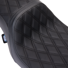 Drag Specialties Predator 2-Up Seat – Vinyl – Double Diamond Black Stitch – w/o Backrest – FL '08-'23 – view 2