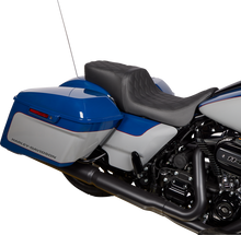 Drag Specialties Predator 2-Up Seat – Vinyl – Double Diamond Black Stitch – w/o Backrest – FL '08-'23
