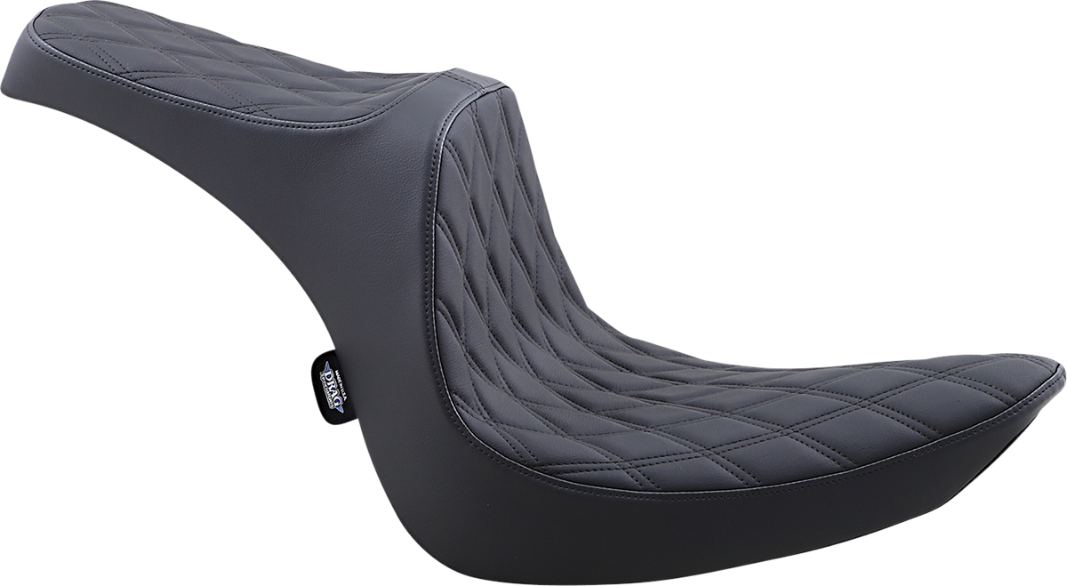 Drag Specialties Predator III 2-Up Seat – Vinyl – Double Diamond – Black Stitching – Softail '06-'17